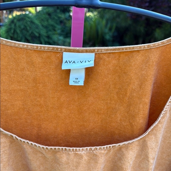 Ava & Viv Orange Tiered Ruffled Sundress with Bishop Sleeves 1X - Picture 2 of 6